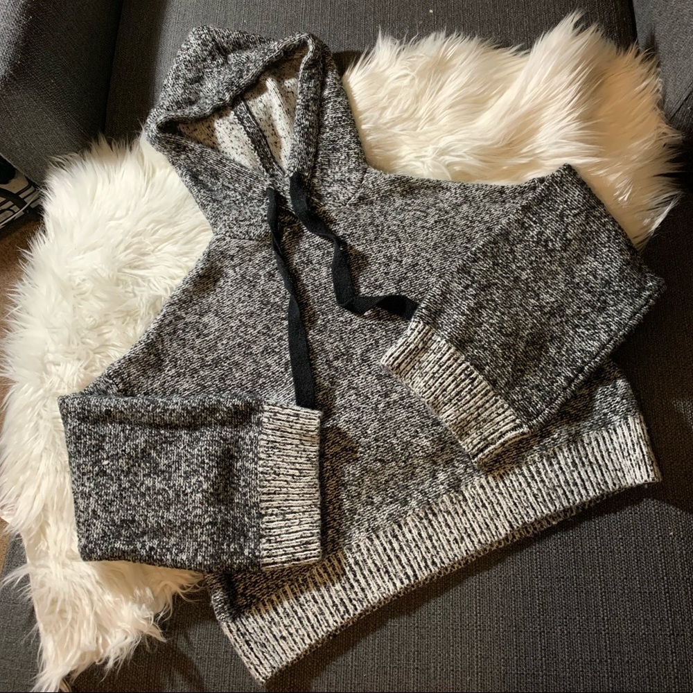 Anthropologie white and black knit sweater